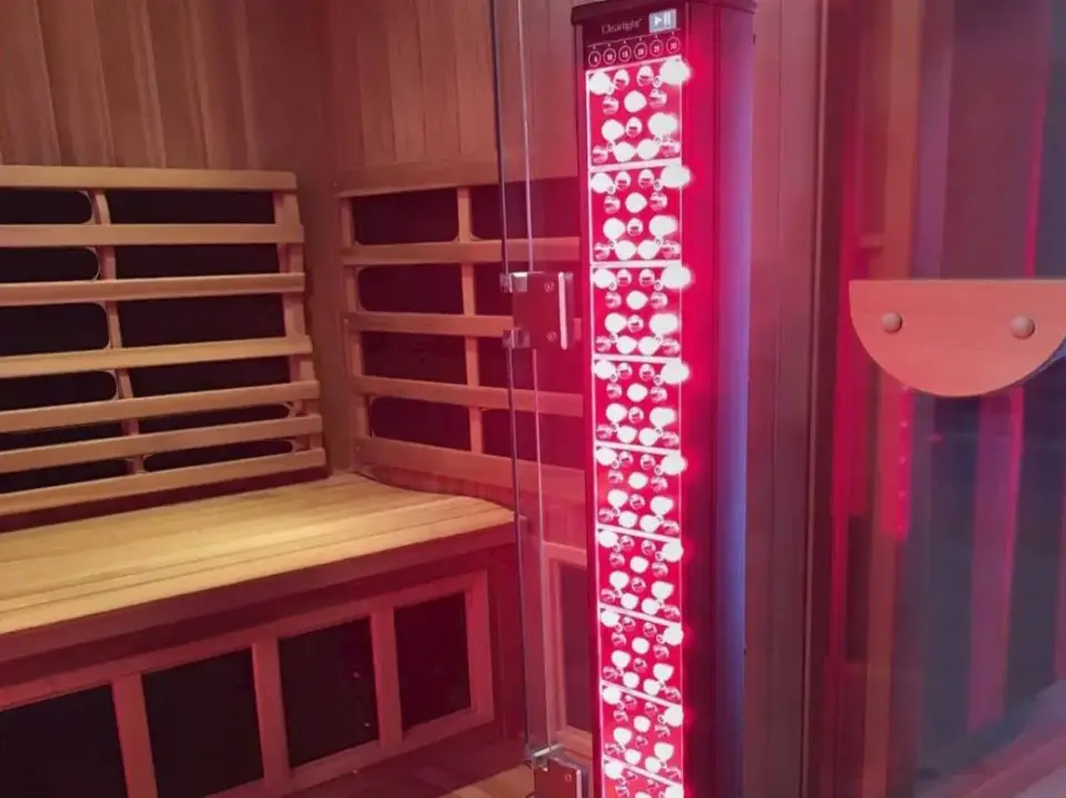Infrared sauna with red light therapy